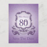Save the Date 80th Birthday Personalized Postcard