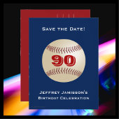 Save the Date 90th Birthday Baseball Postcard