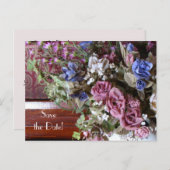 Save the Date 90th Birthday Party Floral Announcement Postcard (Front/Back)