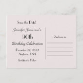 Save the Date 90th Birthday Party Floral Announcement Postcard (Back)