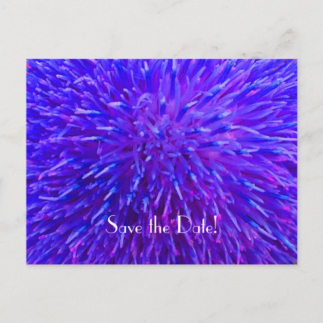 Save the Date 90th Birthday Party, Purple Abstract Announcement Postcard (Front)
