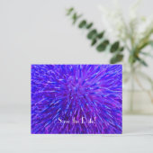 Save the Date 90th Birthday Party, Purple Abstract Announcement Postcard (Standing Front)