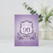 Save the Date 90th Birthday Personalized Postcard (Standing Front)