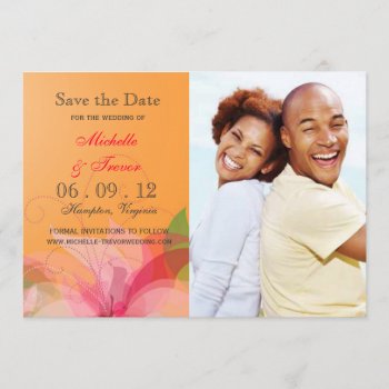 Save The Date - Abstract Floral Photo Invites by deluxebridal at Zazzle