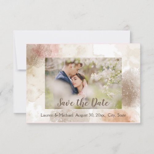 Save the Date Abstract Taupe Simple Modern Invitation