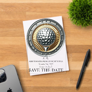 Save The Date Acrylic Golf Invitation