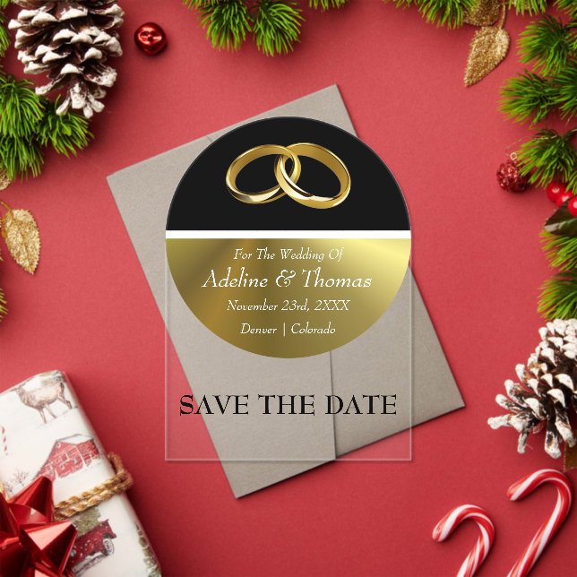 Save The Date Acrylic Wedding Invitation (Insitu (Holiday))
