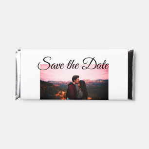 Save the date add couple name place date photo tex hershey bar favors