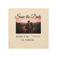 Save the date add couple name place date photo tex