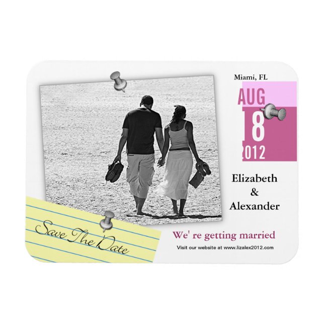 Save The Date Add photo Magnet Note Pin (Horizontal)