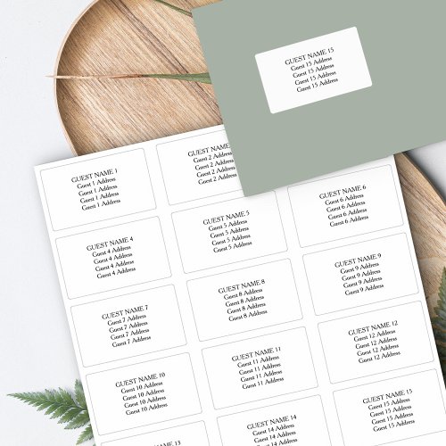 Save the Date Address Labels for 15 Envelopes