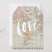 Save the Date Airmail Luggage Tag World Map (Back)