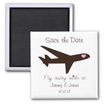 Save The Date: Airplane Magnet by delightfulphoto at Zazzle