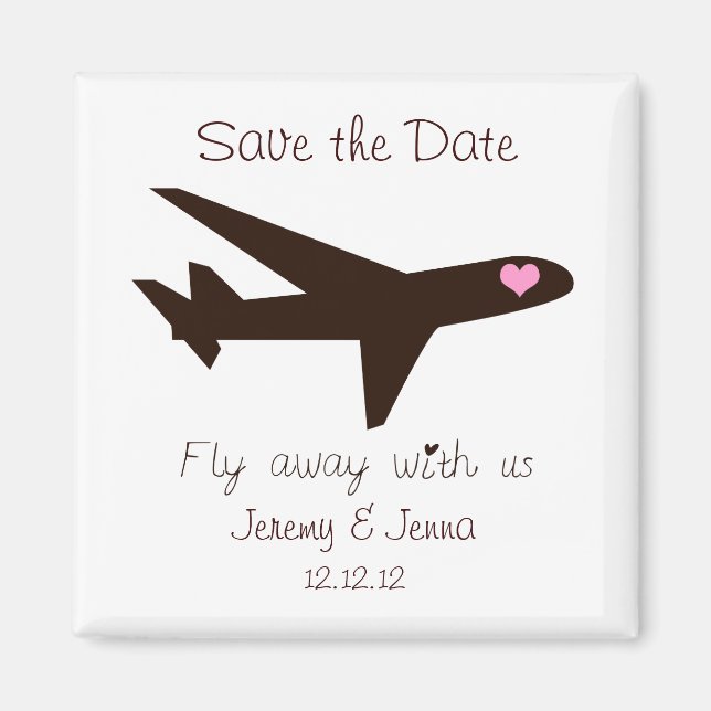 Save the Date: Airplane Magnet (Front)