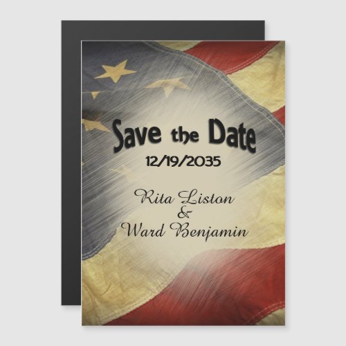 Save the Date American Flag Magnetic Invitation