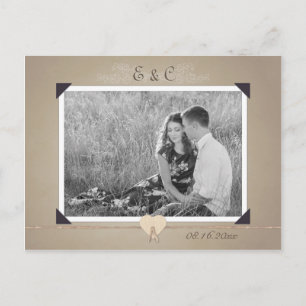 Save The Date and Make Your Photo Black and White Announcement Postcard