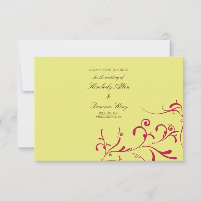 Save the Date Announcement | Floral Splash |g1 (Front)