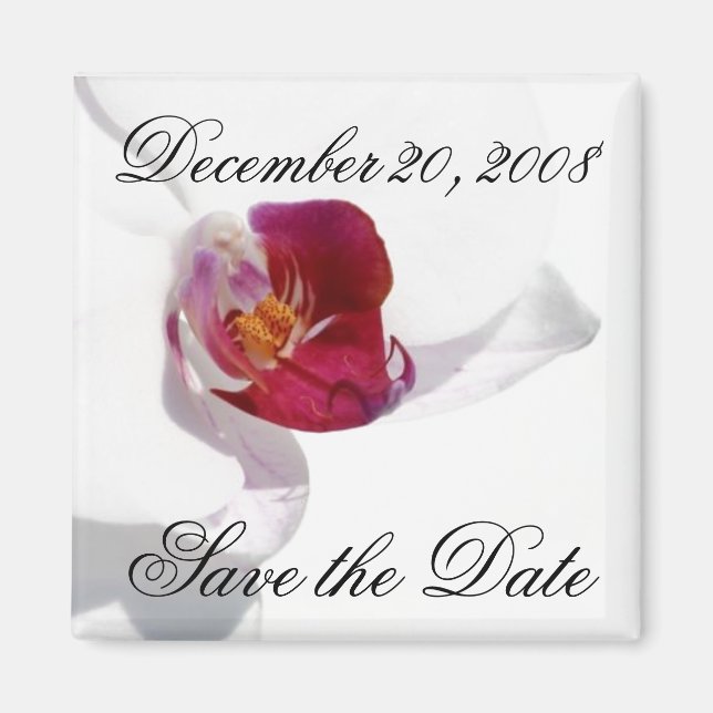 Save the Date Announcement Orchid Magnet (Front)