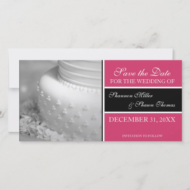 Save the Date Announcement Photo Cards {Pink} (Front)