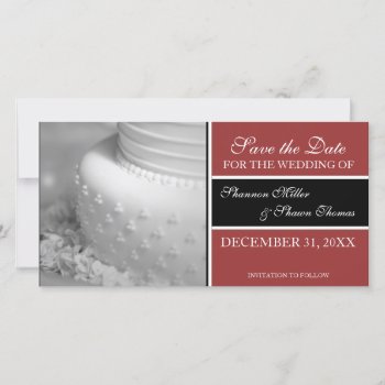 Save The Date Announcement Photo Cards {red} by lifethroughalens at Zazzle