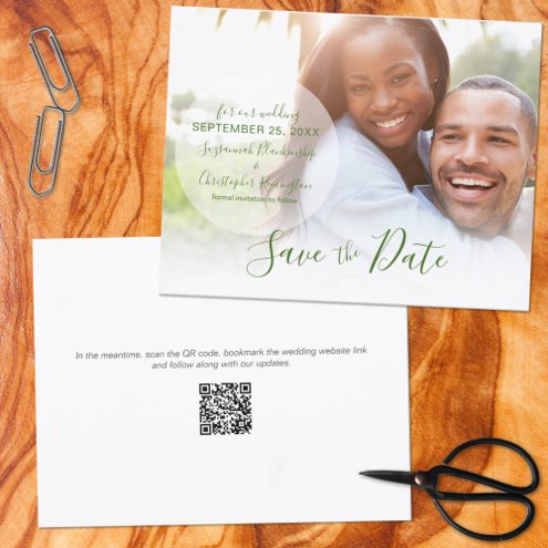 Save The Date Announcement QR Code Custom Photo