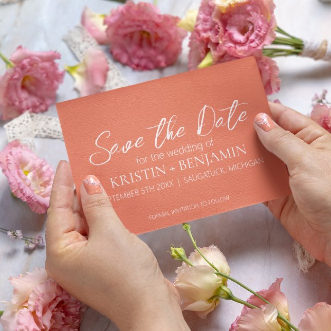 Save the Date Announcements (Peach) (Creator Uploaded)