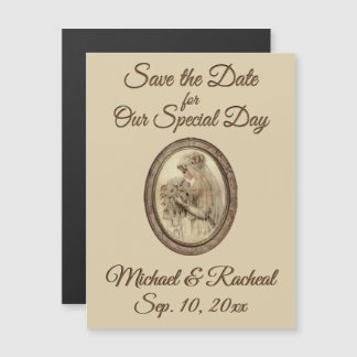 Save the Date Antique Bride Magnetic Invitation