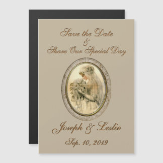 Save the Date Antique Bride Magnetic Invitation