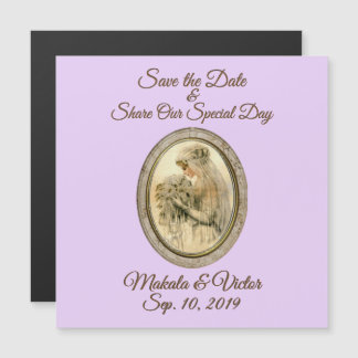 Save the Date Antique Bride Magnetic Invitation