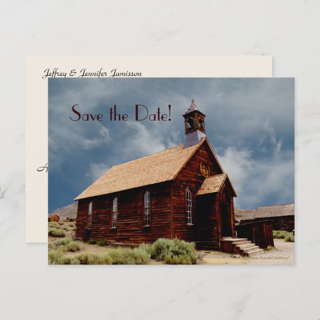 Save the Date ANY Anniversary Party Old WoodChurch Announcement Postcard (Front/Back)