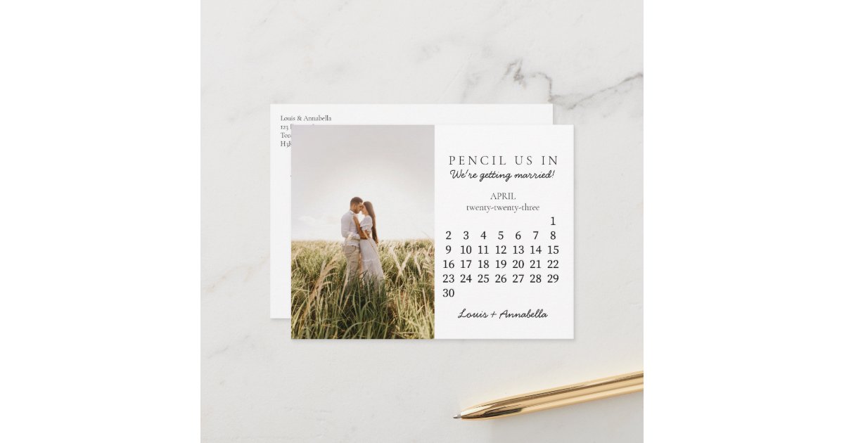Save the Date April 2023 Monthly Calendar Postcard | Zazzle