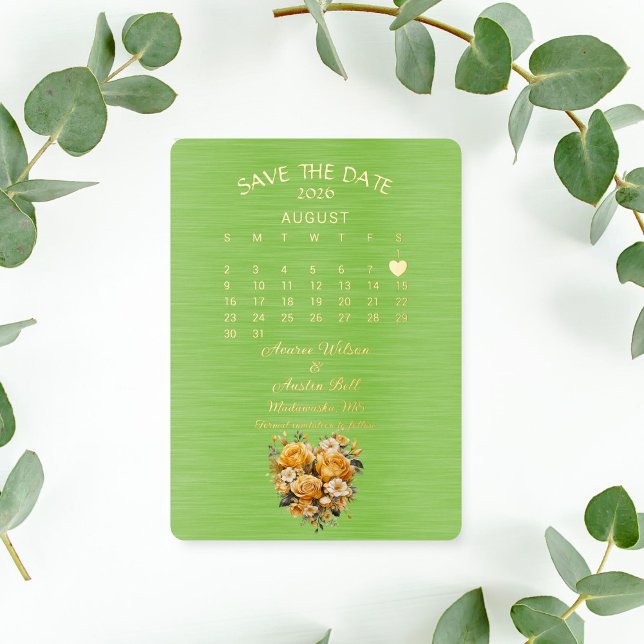 Save the Date August 2026 Wedding Foil Invitation (Creator Uploaded)