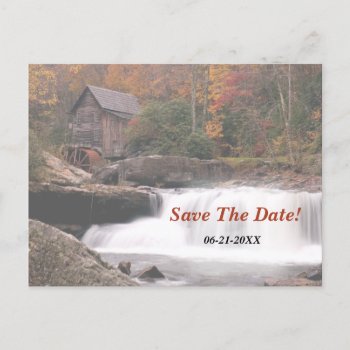 Save The Date Autumn In The Country Wedding Announcement Postcard by Lasting__Impressions at Zazzle