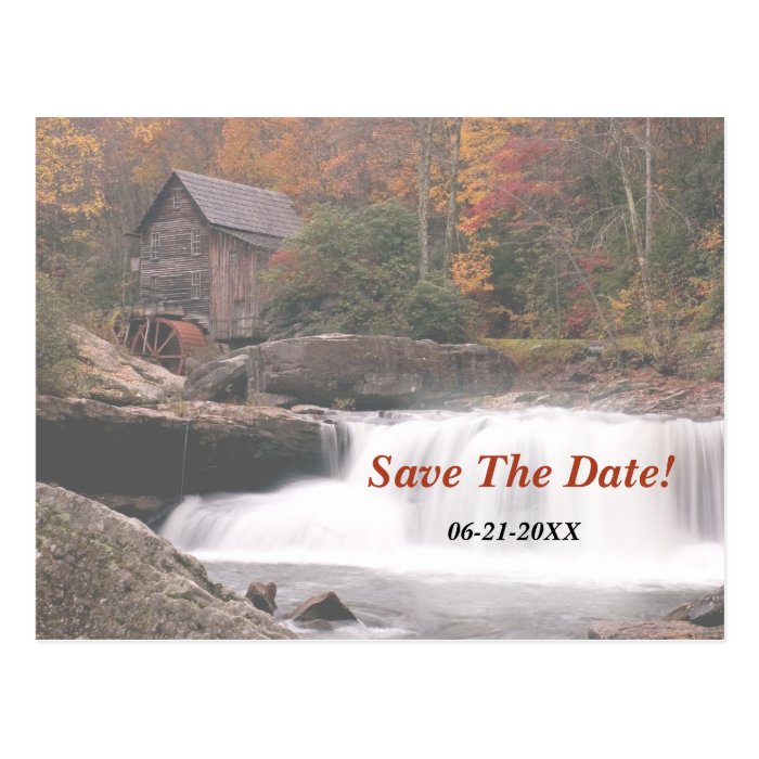 Save The Date Autumn In The Country Wedding Post Card