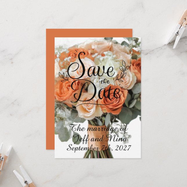 Save The Date Autumn Wedding Digital Download (Front/Back In Situ)