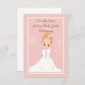 Save the Date Baby Girl's Christening (Front/Back)