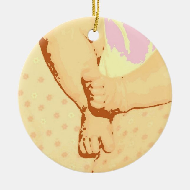 Save the Date Baby Shower Ceramic Ornament (Front)