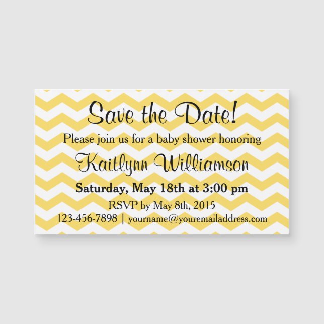 Save the Date Baby Shower Magnetic Card Reminder (Front)