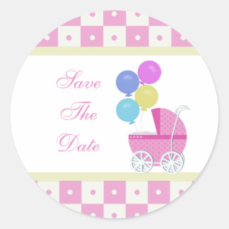 Save The Date Baby Shower Stickers