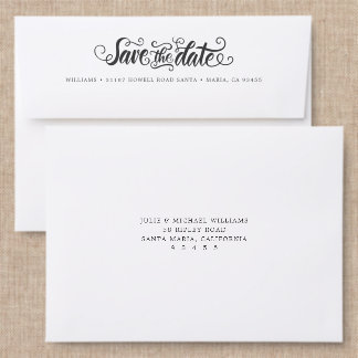 Save the Date Back Addressed Envelopes