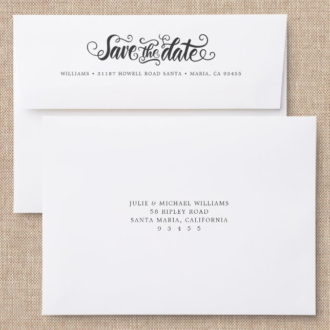 Save the Date Back Addressed Envelopes (Linen)