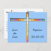 Save the Date - Baptism (boy) - invitation (Front/Back)