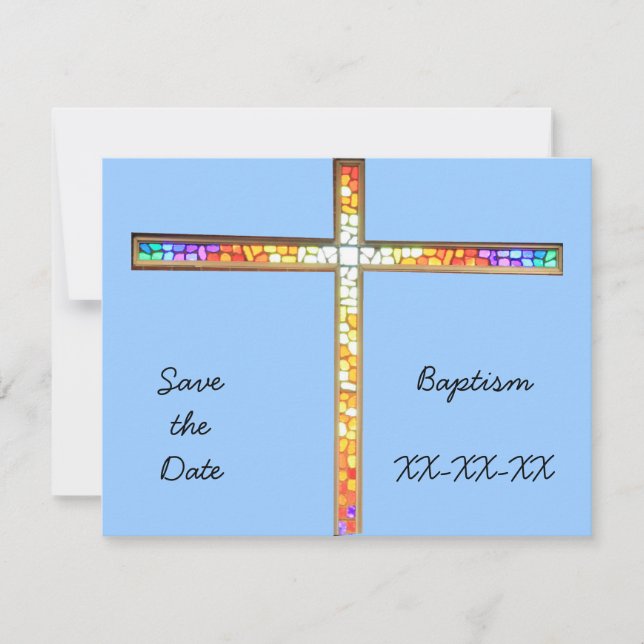 Save the Date - Baptism (boy) - invitation (Front)