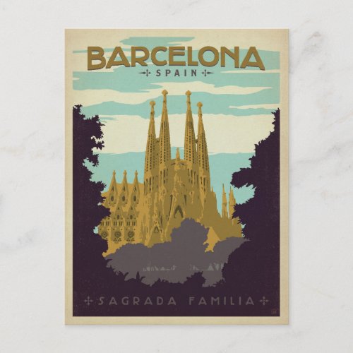 Save the Date  Barcelona Spain Sagrada Familia Announcement Postcard