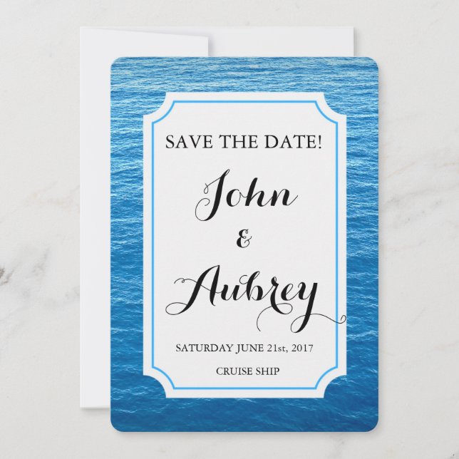Save the Date Beach Cruise Ship Wedding (Front)