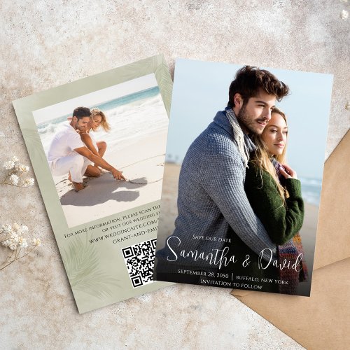 Save the Date Beach Destination Wedding Photo