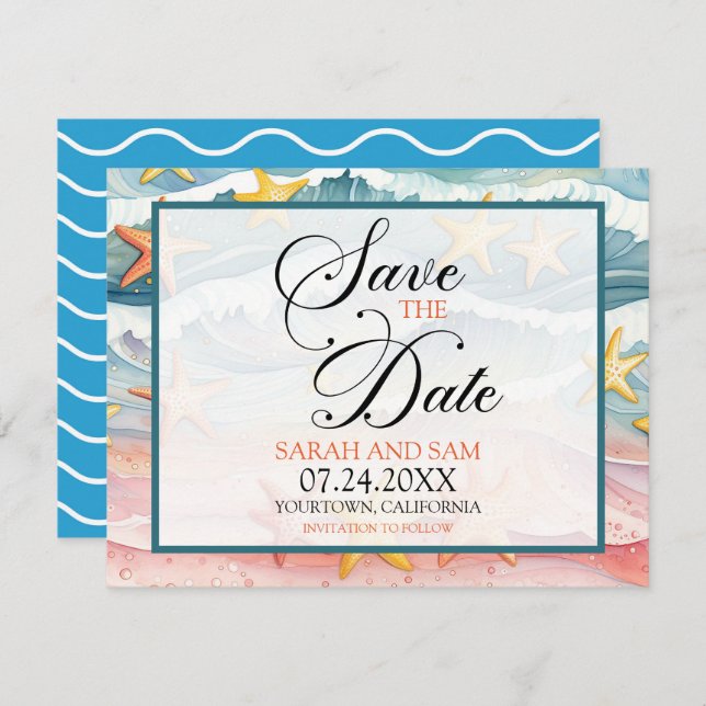 Save the Date Beach or Destination Wedding (Front/Back)