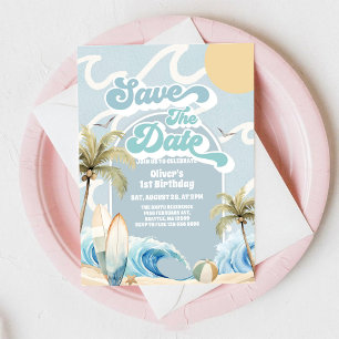 Save The Date Beach Party Summer Birthday Invitation