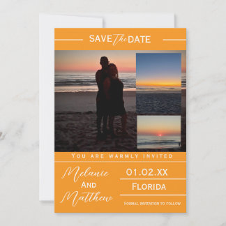 Save the Date Beach Photo Collage Invitation