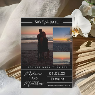 Save the Date Beach Photo Collage Invitation